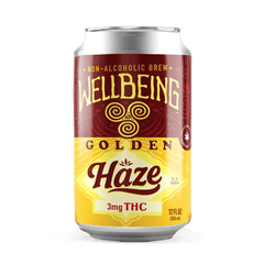 Golden Haze 3mg THC non-alcoholic seltzer can – front view